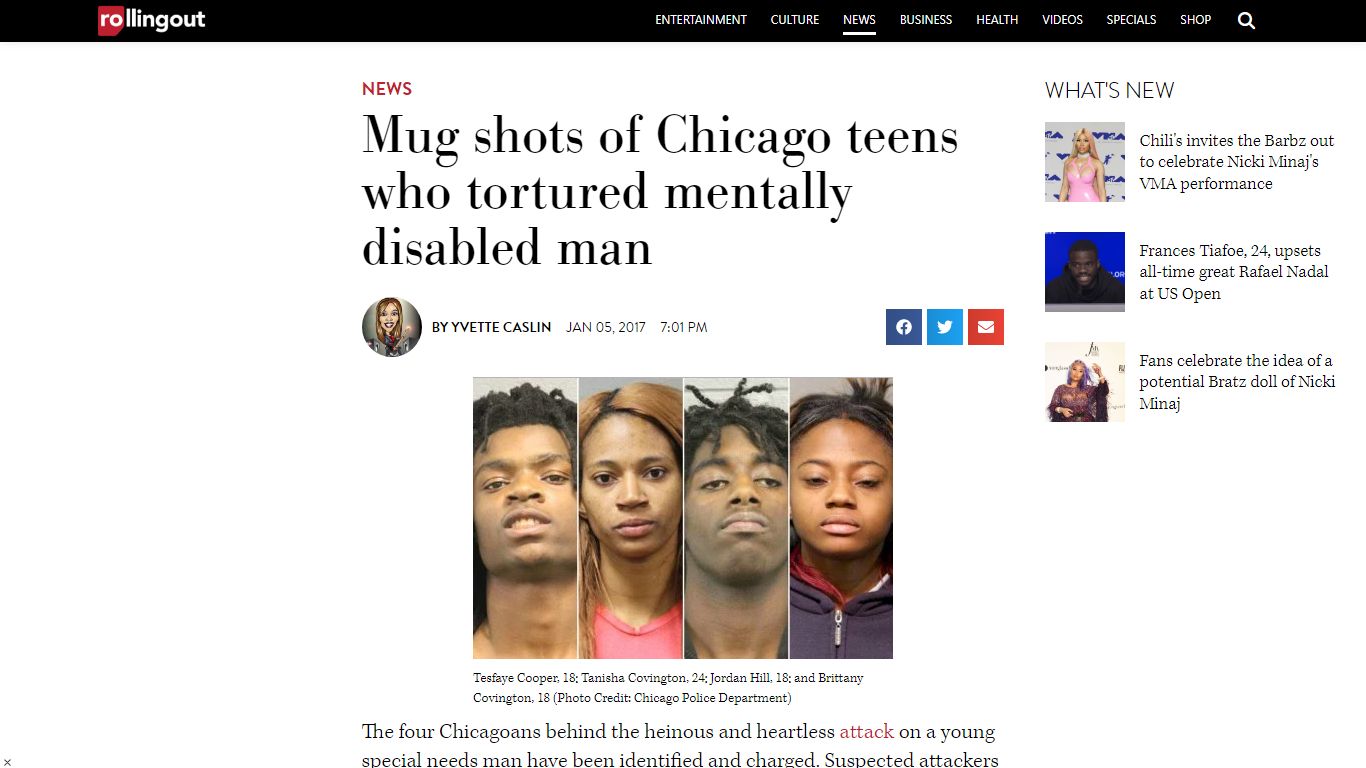 Mug shots of Chicago teens who tortured mentally disabled man